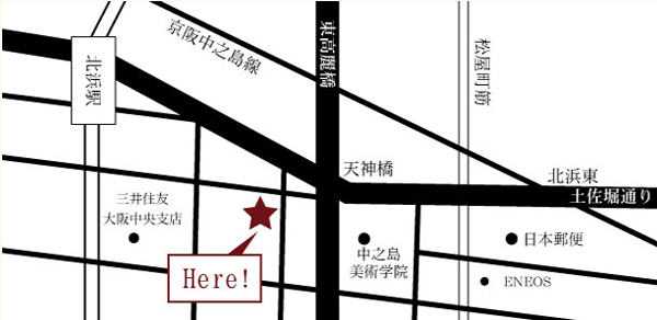 大阪本店の地図